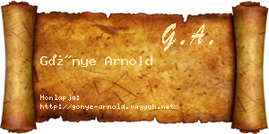 Gönye Arnold névjegykártya