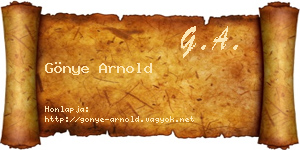 Gönye Arnold névjegykártya